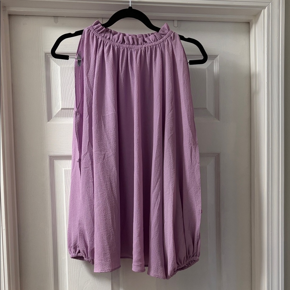 Vince Camuto Lavender Open Sleeve with Button detail Blouse